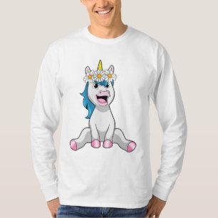 Camiseta Unicórnio com margarida das flores