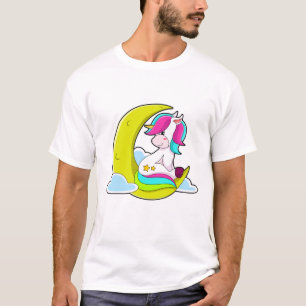 Camiseta Unicórnio com Nuvens e Lua