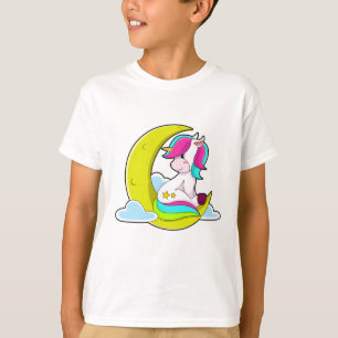 Camiseta Unicórnio com Nuvens e Lua
