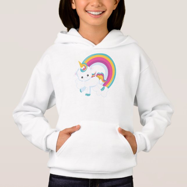 Camiseta Unicórnio com Rainbow Girl (Frente)