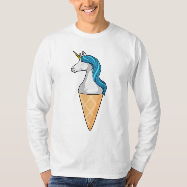 Camiseta Unicórnio com sorvete Waffle (Frente)