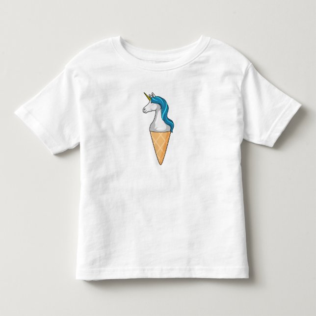 Camiseta Unicórnio com sorvete Waffle (Frente)