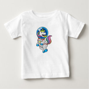 Camiseta Unicórnio como astronauta no espaço