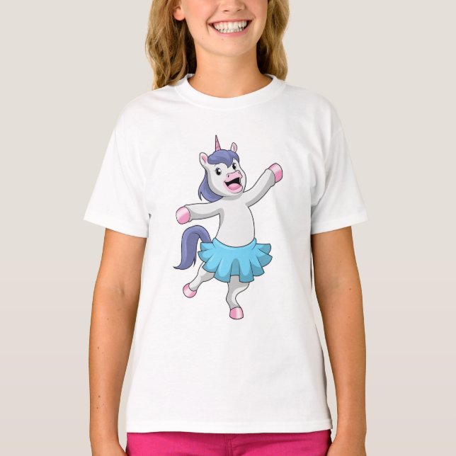 Camiseta Unicórnio como Ballerina no Balé (Frente)