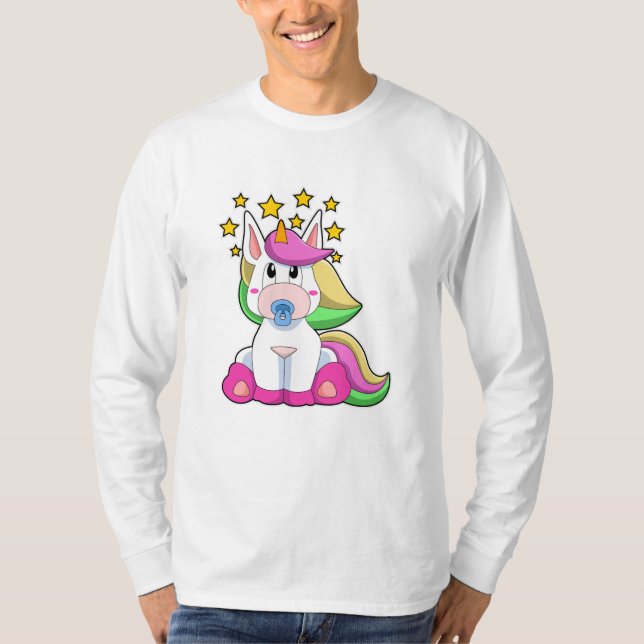 Camiseta Unicórnio como Bebê com Pacificador (Frente)