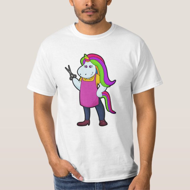 Camiseta Unicórnio como cabeceira com tesoura (Frente)