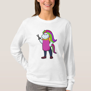 Camiseta Unicórnio como cabeceira com tesoura