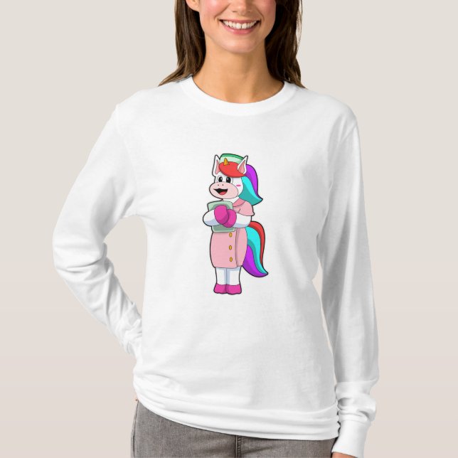 Camiseta Unicórnio como enfermeira (Frente)