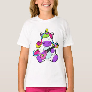 Camiseta Unicórnio como Músico com Violão