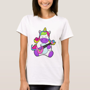 Camiseta Unicórnio como Músico com Violão