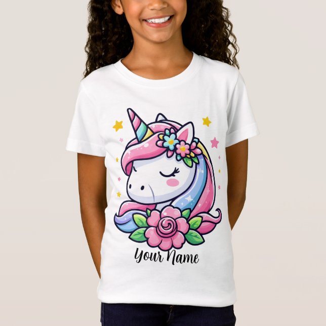 Camiseta Unicórnio Cor-de-Rosa (Frente)