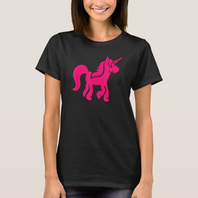 Camiseta unicórnio cor-de-rosa (Frente)
