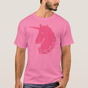 Camiseta Unicórnio cor-de-rosa com crânios