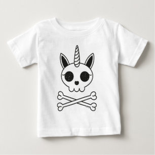 Camiseta Unicórnio Crânio e Crossbones