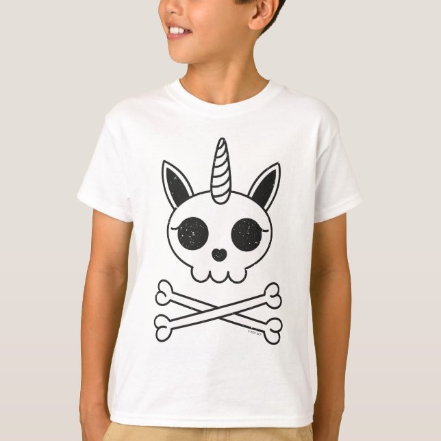 Camiseta Unicórnio Crânio e Crossbones (Frente)