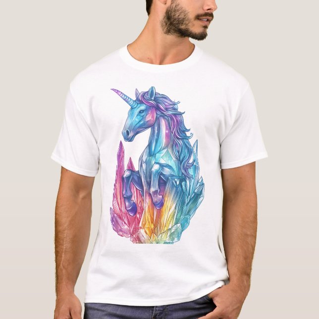 Camiseta Unicórnio da Caverna do Cristal Mágico (1) (Frente)