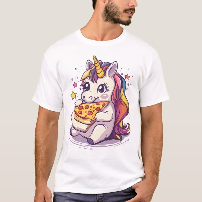 Camiseta Unicórnio da Festa de Pizza (1) (Frente)