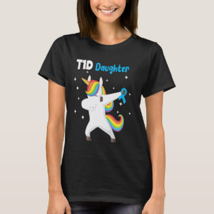 Camiseta Unicórnio Dabbing Apoia Filha Diabetes Tipo 1 A