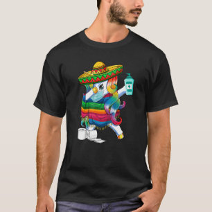 Camiseta Unicórnio Dabbing Cinco De Mayo 2022 Máscara Facia