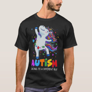 Camiseta Unicórnio Dabbing Conscientização do Autismo Peça