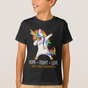 Camiseta Unicórnio Dabbing Hope Fight Love Rsd Crps Consciê