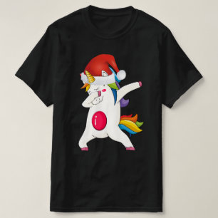 Camiseta unicórnio dabbing santa claus christmas engraçad