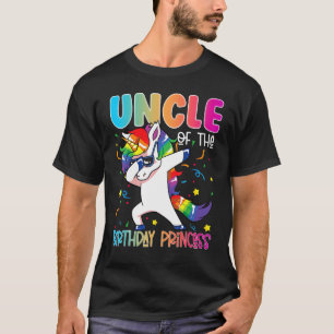 Camiseta Unicórnio Dabbing Tio Da Princesa de Aniversário G