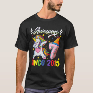Camiseta Unicórnio Dançando 7º Aniversário Incrível 2015 7 