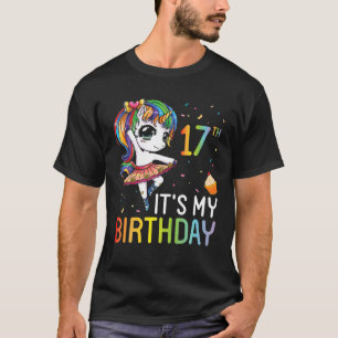 Camiseta Unicórnio Dançando Feliz 17 Anos Para Mim 17º
