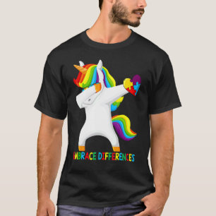Camiseta Unicórnio Dançando Puzzle Abrace as Diferenças Aut