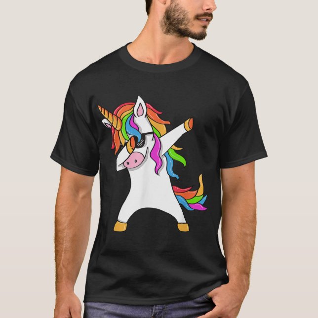 Camiseta Unicórnio Dançando Unicórnio Dab Presente de Unicó (Frente)