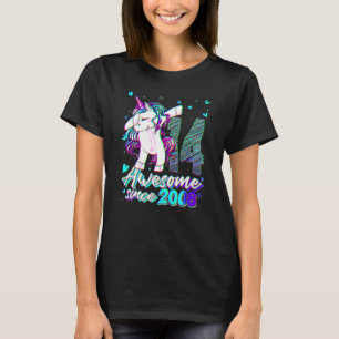Camiseta Unicórnio de 14 Anos Dabbing Aniversário de 14 Ano