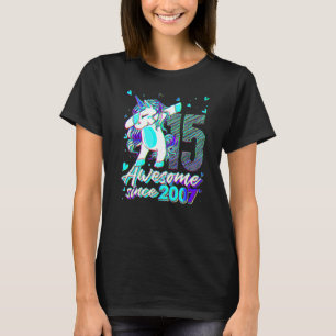 Camiseta Unicórnio de 15 Anos de Idade Dabbing Aniversário