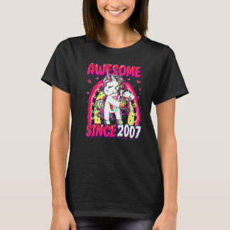 Camiseta Unicórnio de 15 Anos Fazendo Fios Dentais Menina d