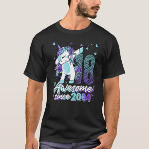 Camiseta Unicórnio De 18 Anos Dabbing 18º aniversário Unicó