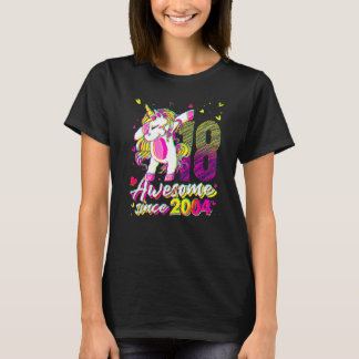 Camiseta Unicórnio de 18 Anos Dabbing Aniversário de 18 Ano