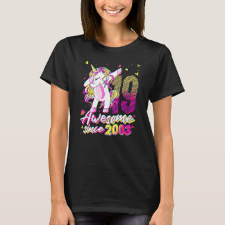 Camiseta Unicórnio de 19 Anos Dabbing Aniversário de 19 Ano
