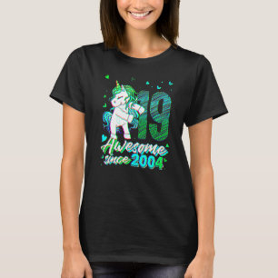 Camiseta Unicórnio de 19 Anos Fazendo Flossing no Aniversár