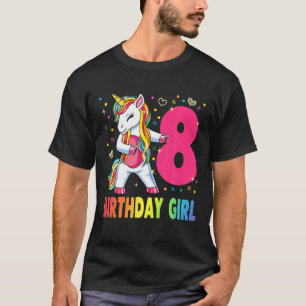 Camiseta Unicórnio De 8 Anos, Flexibindo A 8ª Rapariga De A