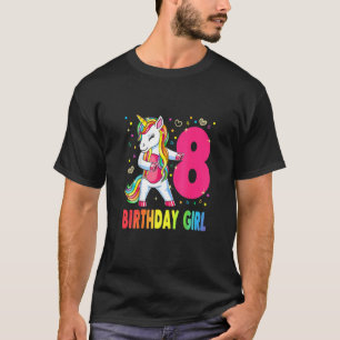 Camiseta Unicórnio De 8 Anos, Flosing 8th Birthday Girl Uni