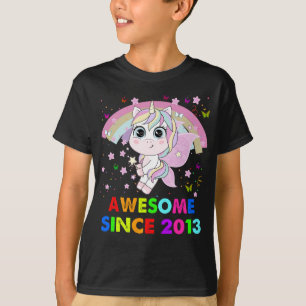 Camiseta Unicórnio De 9 Anos Cutie 9º Aniversário Gif