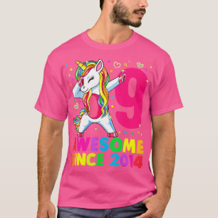 Camiseta Unicórnio De 9 Anos Dabbing 9th Birthday Girl Unic