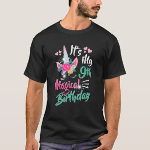 Camiseta Unicórnio de 9 anos é meu milagre de 9 anos