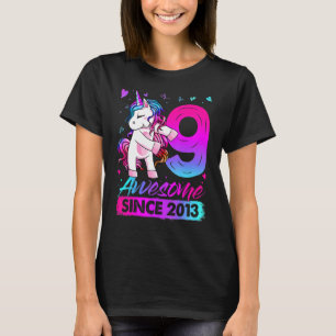 Camiseta Unicórnio De 9 Anos Flexibindo 9ª Rapariga De Aniv