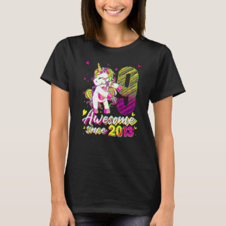 Camiseta Unicórnio De 9 Anos, Flosing 9th Birthday Girl Un