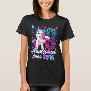 Camiseta Unicórnio De 9 Anos Oferece Presentes Para Meninas