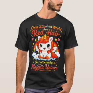 Camiseta Unicórnio de cabelo vermelho fofo orgulho ruivo ru