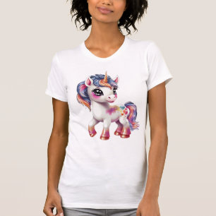 Camiseta unicórnio de desenho animado