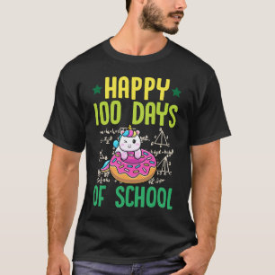 Camiseta Unicórnio de Donut de Matemática para 100 Dias Fel