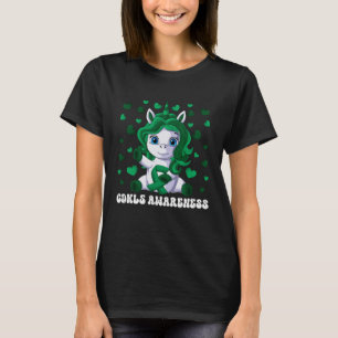 Camiseta Unicórnio de Fita Verde Mês de Consciência CDKL5